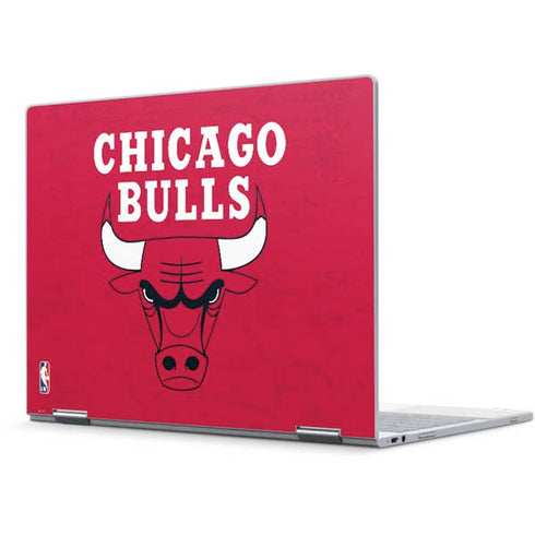 NBA Chicago Bulls Red Distressed Pixelbook Skin